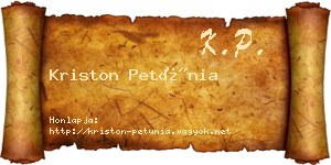 Kriston Petúnia névjegykártya